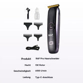 RAF Professioneller Haartrimmer, 5 W Akku-Haartrimmer für Männer, T-Kamm-Fugenschnitt, Barber- und Home-Grooming-Set