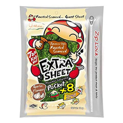 MHD:03.08.2024 Taokaenoi Roasted Seaweed Extra Sheet Garlic Flavour 12.8g