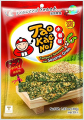MHD:10.07.2024 Taokaenoi Tempura Seetangblätter scharf mit Sesam Körner Gelb 39g