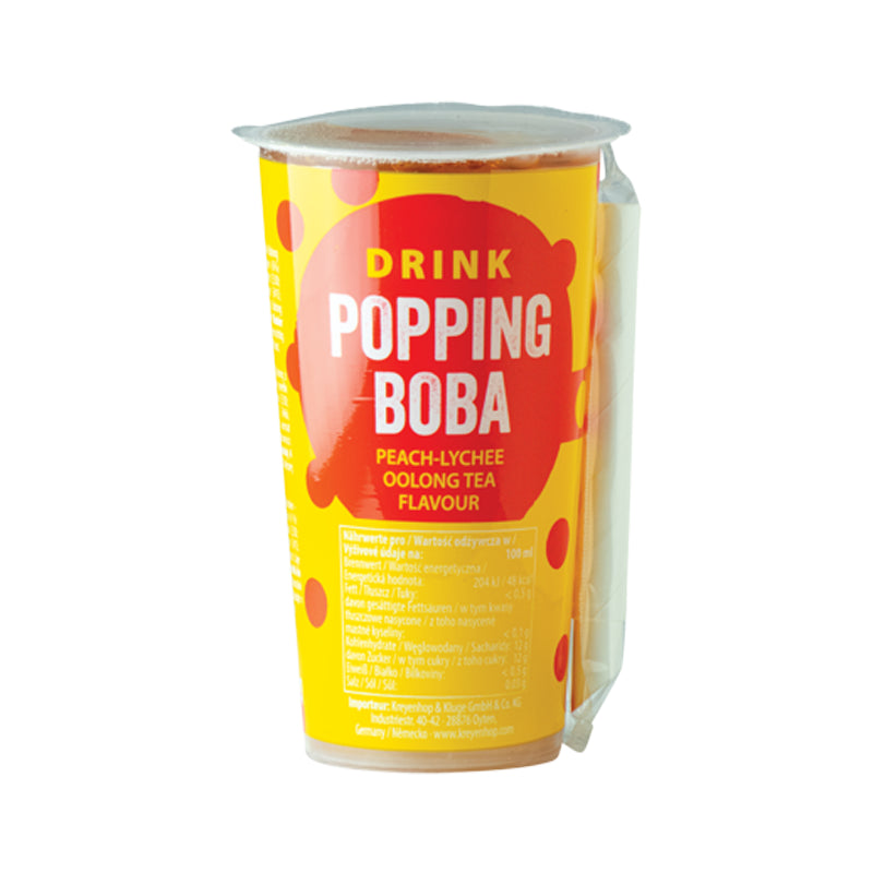 OBOBA Popping Boba Drink - Pfirsich & Litschi Oolong Tee mit Pfand