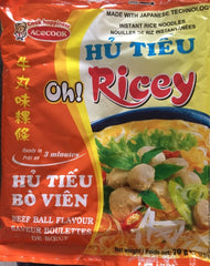 MHD:05.07.2024 Oh! Ricey Rice Noodle Beef Ball Hu Tieu – Acecook – 70 g