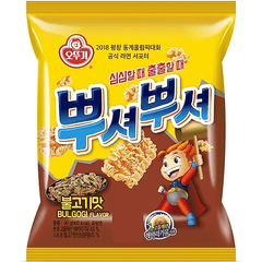 MHD:23.09.2023 Ottogi Ppushu Ppushu Noodle Snack Beef Korean Bulgogi Flavor 90g