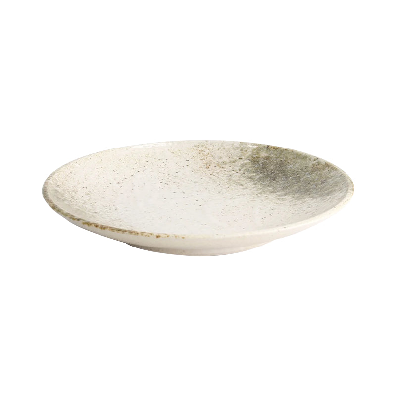 Yukishino Round Plate 22.7x3.1cm White/Brown