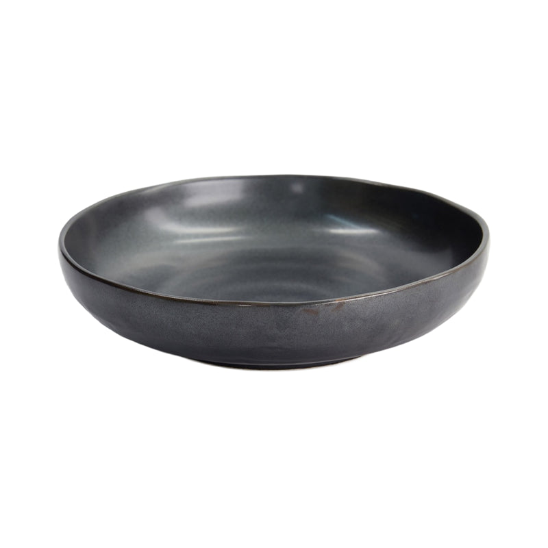 Tetsu Kessho Black Shallow Bowl 21x5cm 1000ml