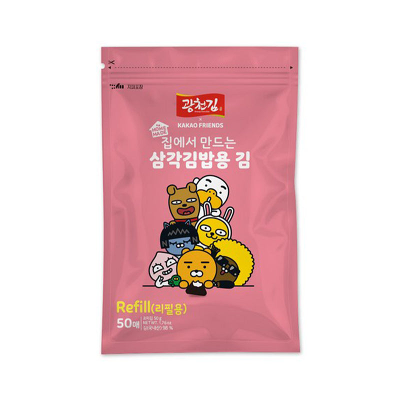 KWANGCHEONKIM Kakao Character Seetangblätter für Dreieck-Gimbap - 50 Blätter
