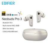 EDIFIER NeoBuds Pro 3 Bluetooth Noise-Cancelling-Ohrhörer - Hi-Res - 50 dB ANC - 36 Stunden Wiedergabe - 8-Mikrofon-KI-Anruf - Pinch-Steuerung - 3D-Audio - LDAC/LHDC - Multi-Point - IP54, Starlight - 1