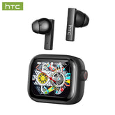 HTC NE40 Schwarz kabellose Bluetooth 6.0 Ohrhörer mit LED-Display, KI-Sprachübersetzung, High-Fidelity, wasserdicht, TWS-Touch-Steuerung, geeignet für Büro, Sport, Lernen und Audioanrufe | integrierter Mikrofon | Ohrhörer - 1