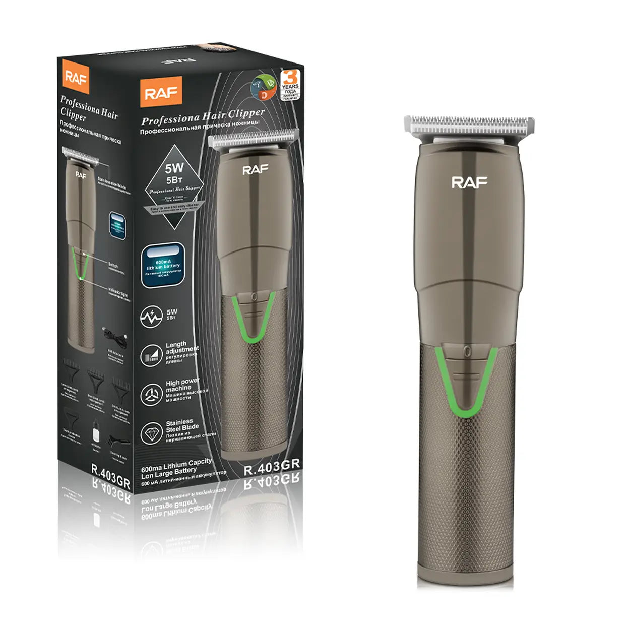 RAF Kabelloser Profi-Haartrimmer 5 W mit USB-C - 1