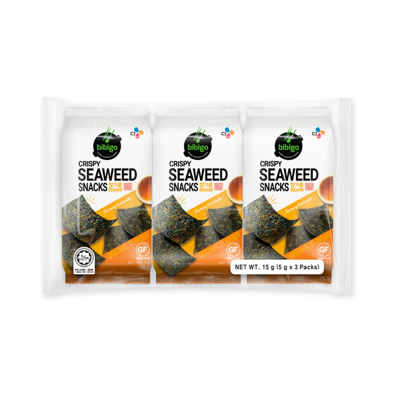 BIBIGO Knuspriger Algensnack - Sesam [Bündel]