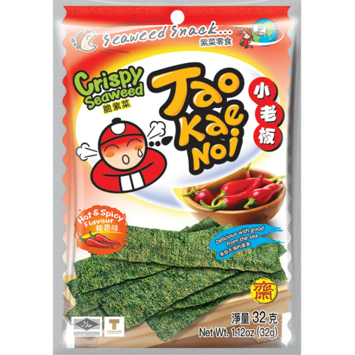 MHD:2024 TAOKAENOI Knusprige Algen Hot & Spicy 32g