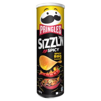 MHD:29.09.2024 Pringles Sizzl'n Spicy Bbq Crisps, 180g