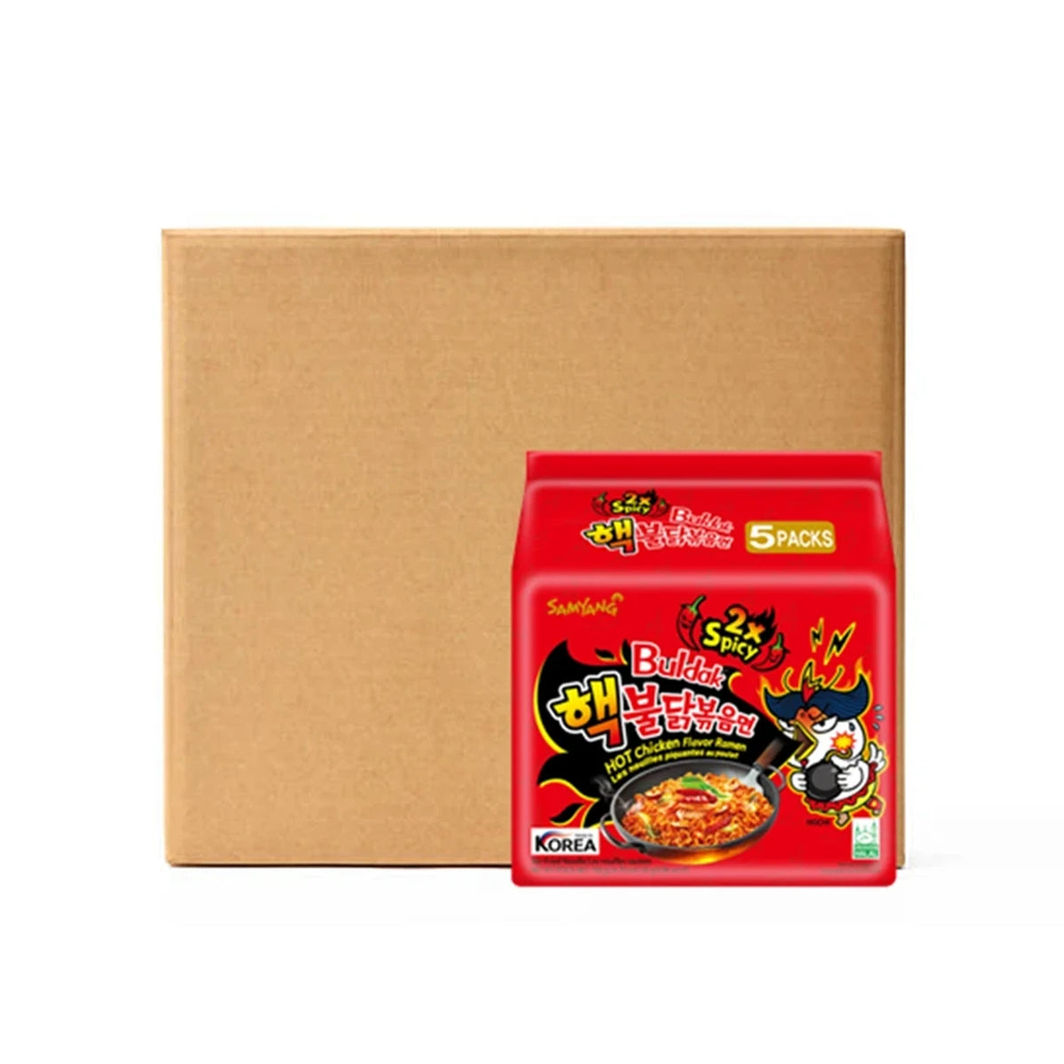 Samyang Buldak Hot Chicken Ramen, koreanische gerührte Instant-Nudeln, 2 x würzig,140g*40