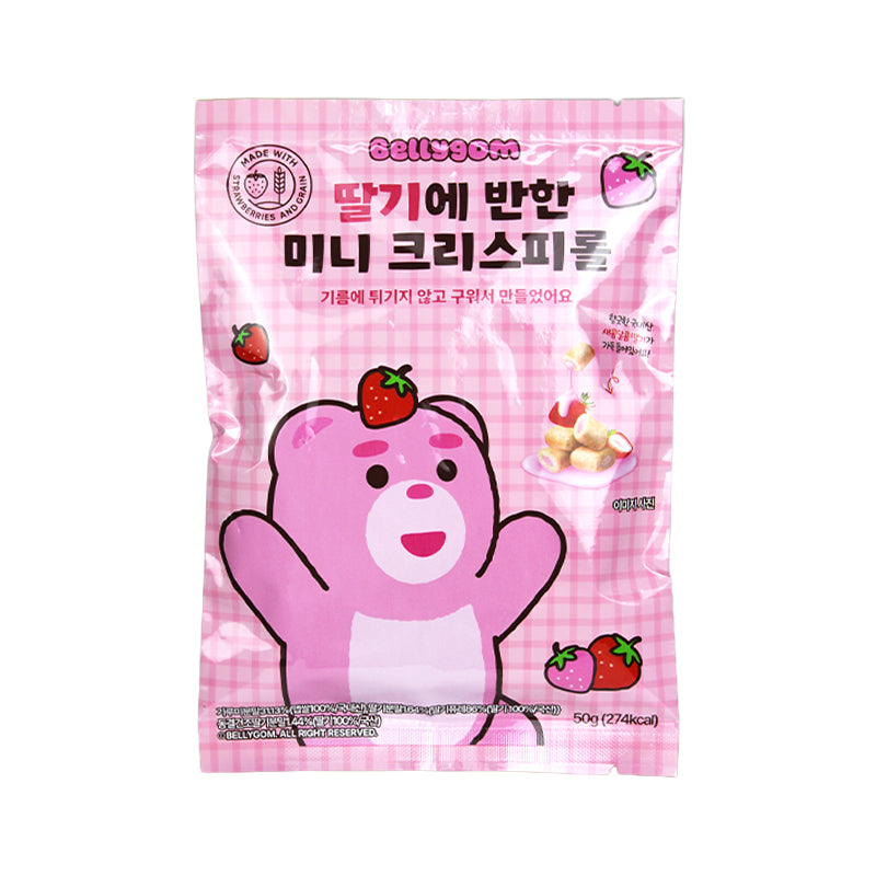 BELLYGOM Mini Knusperrolle – Erdbeere 50g
