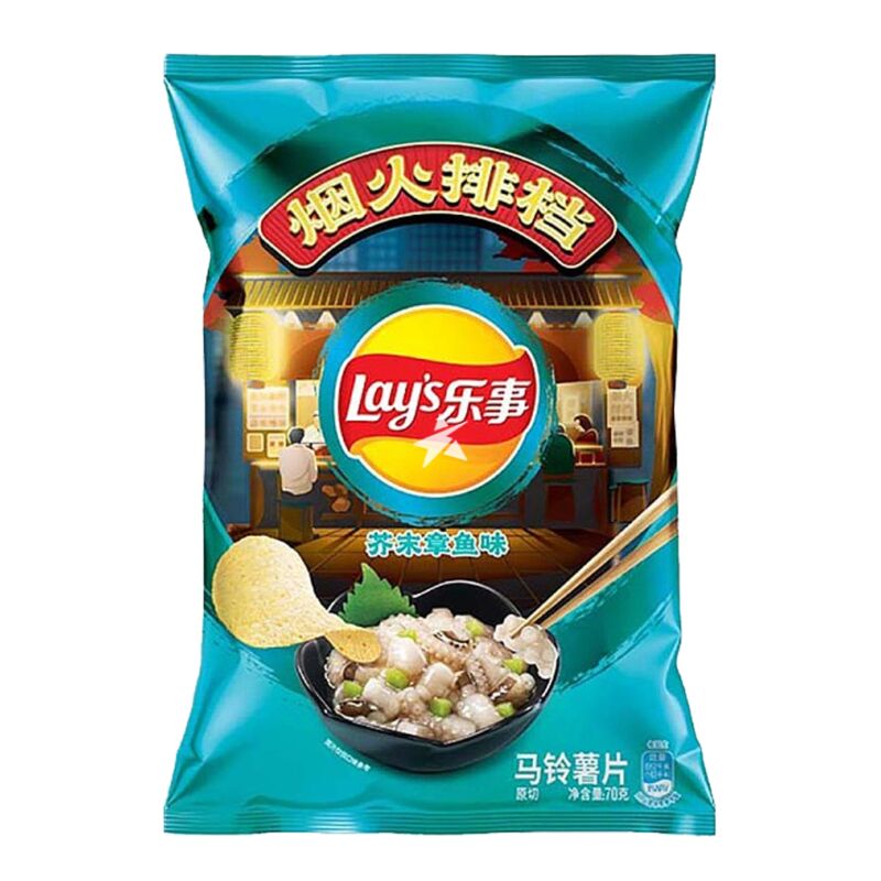 MHD: 19.03.2025 - Lay's Potato Chips Wasabi Octopus Flavour 70 g