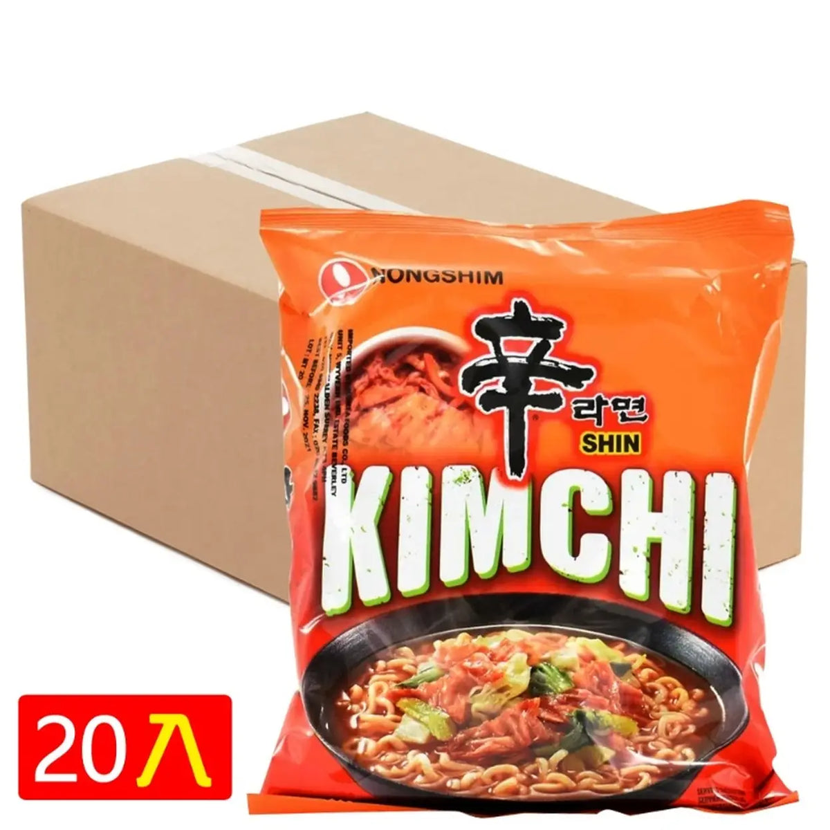 Nongshim Instant-Nudelsuppe Kimchi 20*120g Karton Großpackung Kimchi