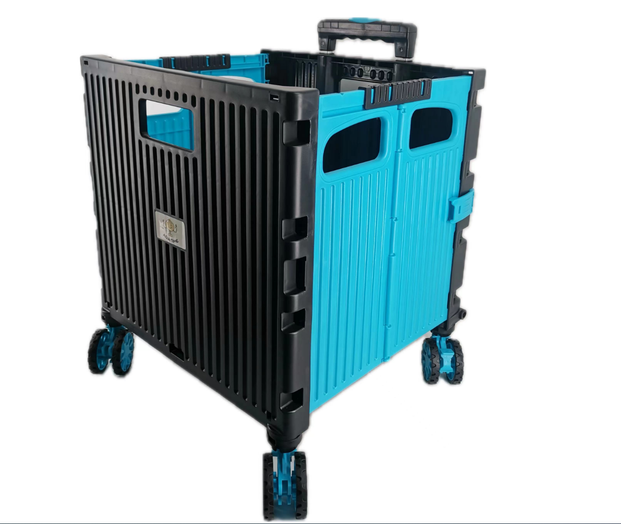 Einkaufstrolley, Klappbar, Einkaufsroller bis 35 kg, Verstellbarer Griff, Mit Rollen