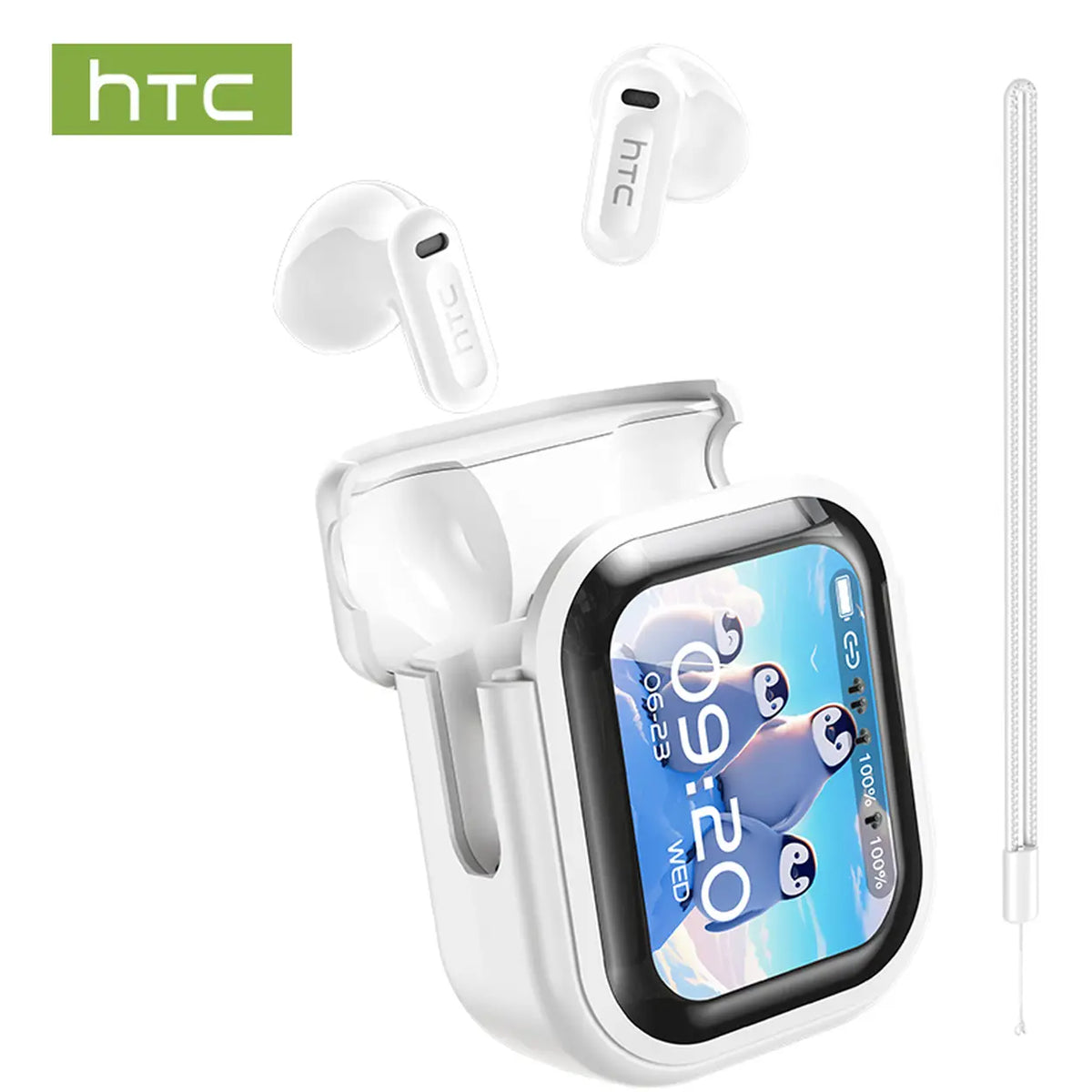 HTC NE20 kabellose Ohrhörer mit KI‑Sprachübersetzung, Bluetooth 5.4, LED‑Display, High‑Fidelity, wasserdicht, TWS mit Touch‑Control, integriertes Mikrofon, geeignet für Büro, Sport, Studium und Audio‑Anrufe | Kopfhörer