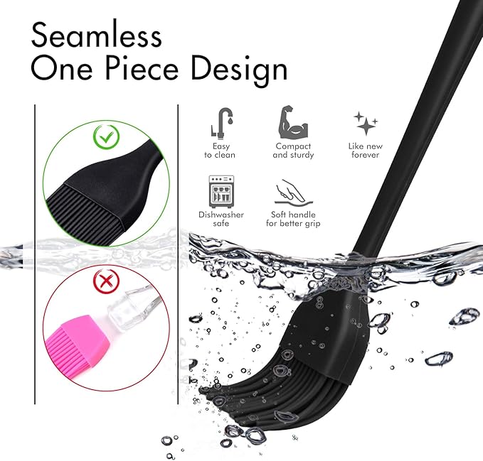 Hitzebeständiger Silikonpinsel für Grill, Backen & Kochen, 2er Set