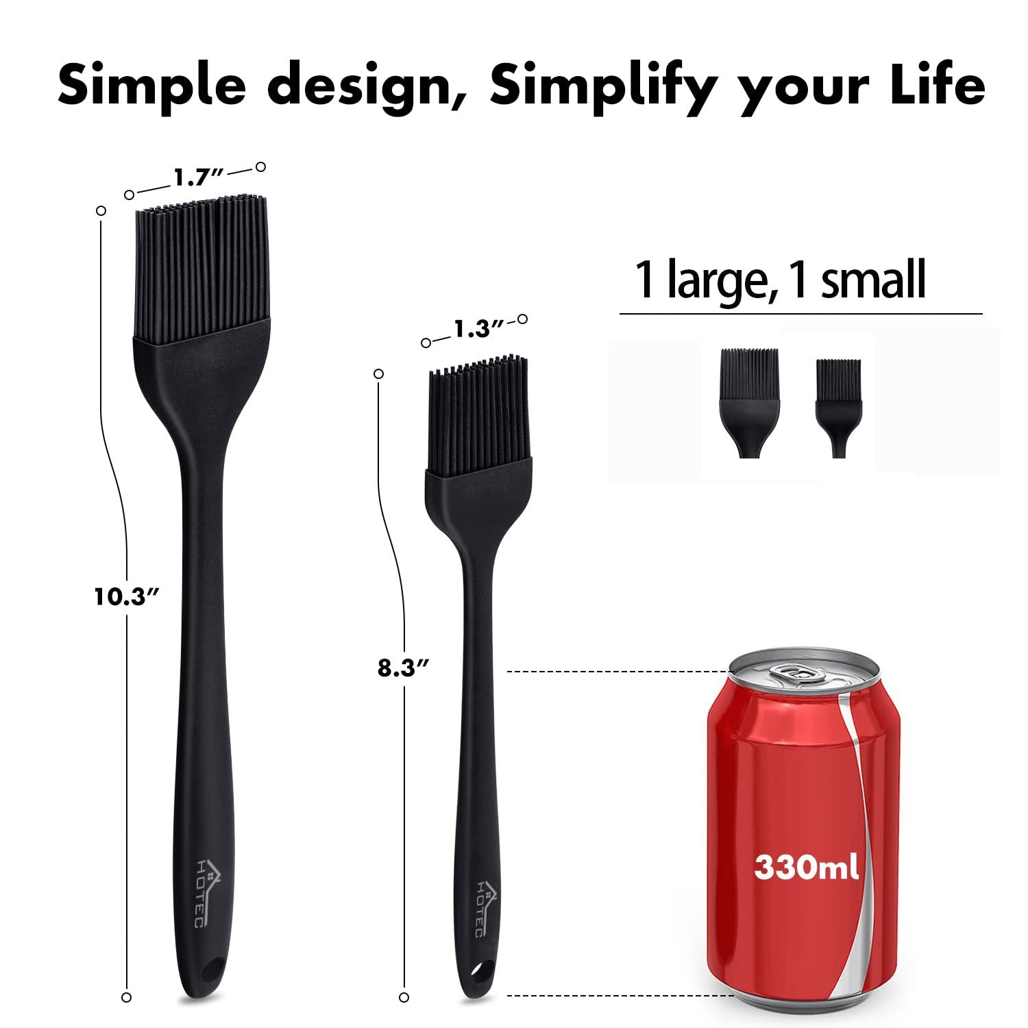 Hitzebeständiger Silikonpinsel für Grill, Backen & Kochen, 2er Set