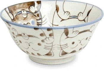 Edo Japanese Three Cats Bowl 15cm