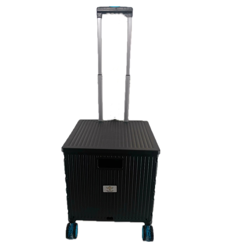 Einkaufstrolley, Klappbar, Einkaufsroller bis 35 kg, Verstellbarer Griff, Mit Rollen