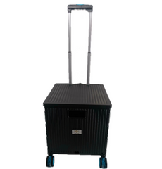 Einkaufstrolley, Klappbar, Einkaufsroller bis 35 kg, Verstellbarer Griff, Mit Rollen