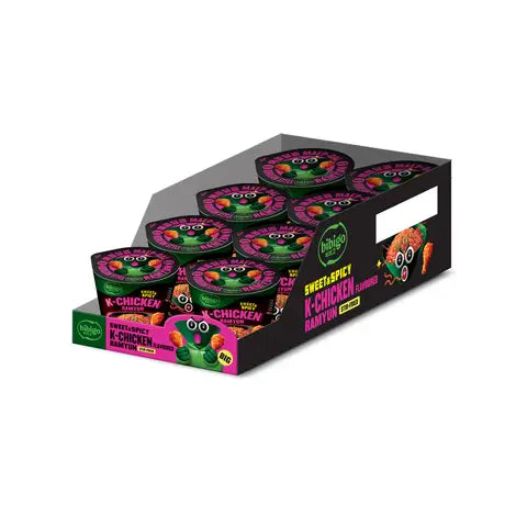 BIBIGO K-Chicken-Geschmack Ramyun Süß & Scharf, 8 x 98 g