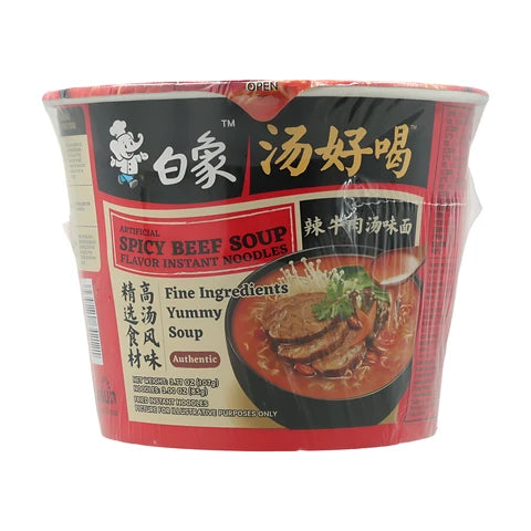 BAIXIANG Scharfe Nudeln mit Rindfleischgeschmack (Schüssel) 107 g