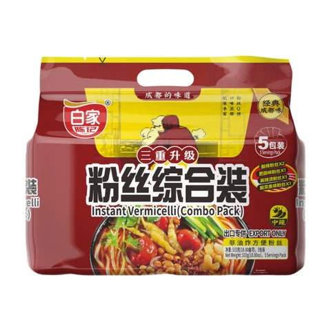 BAIJIA A-Kuan Süßkartoffel-Nudeln gemischt 5 Stück 533 g