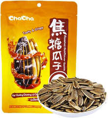 MHD:10.12.2023 CHACHA Roasted Sunflower Seeds Caramel Flavor 160g