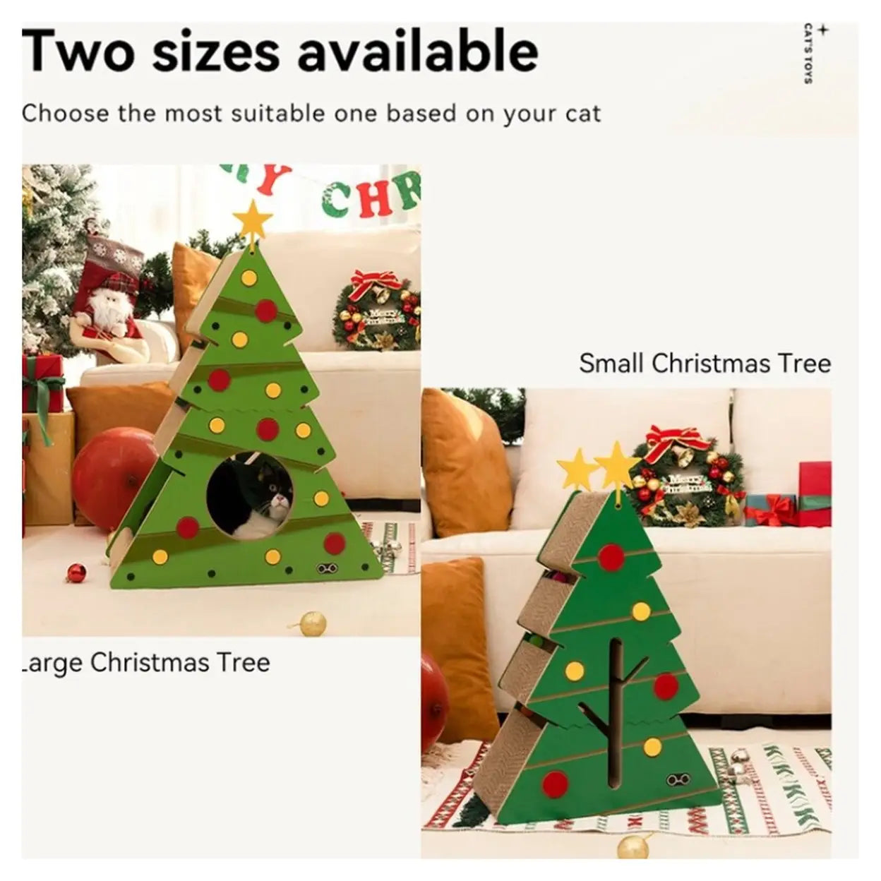 Coneko Weihnachtsbaum-Katzenklettergerüst - Groß