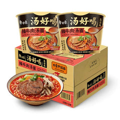 BAIXIANG White Elephant Instantnudeln Scharfe Rindfleischsuppe Eimer 12X102g