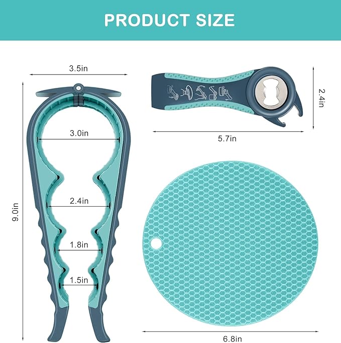 5-in-1 Flaschen- & Dosenöffner, Gummigriff, Senioren & Arthritis-freundlich
