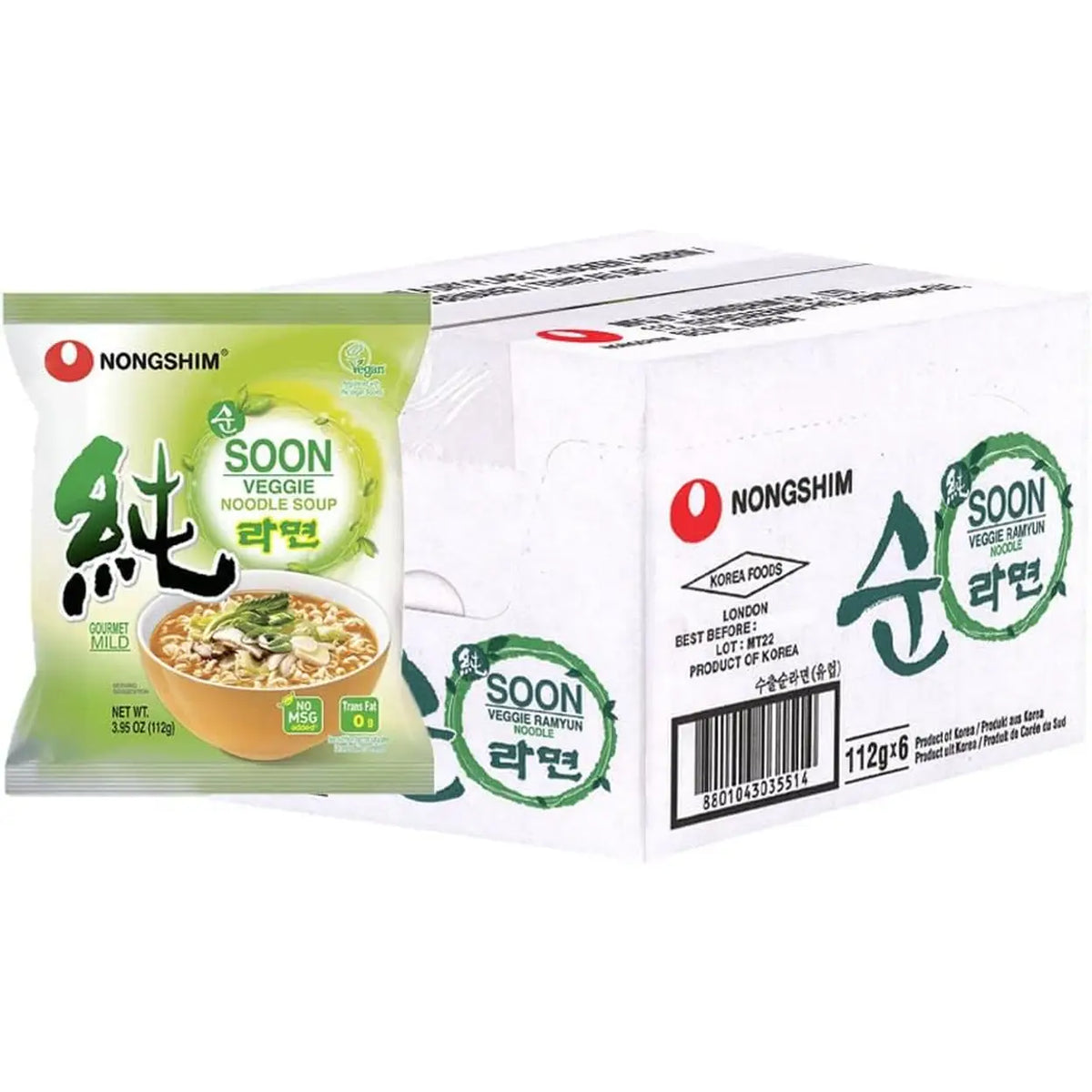 Nongshim Instantnudeln Soon Veggie 6 x 112g Gemüse