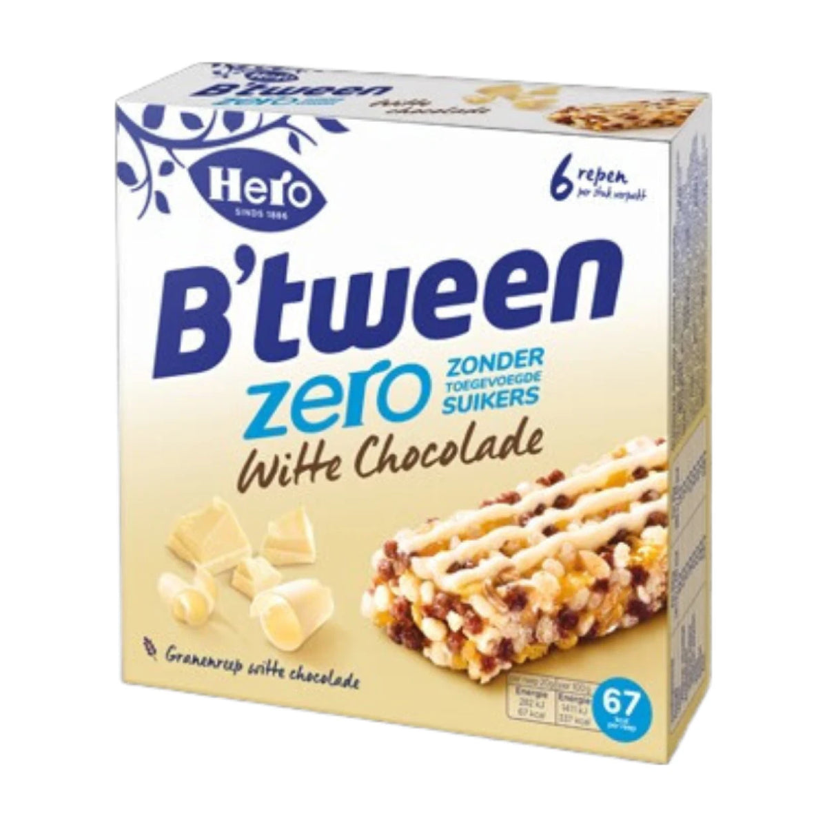 Hero B'Tween Müsliriegel Zero Weiße Schokolade 120g（6 x 20g）
