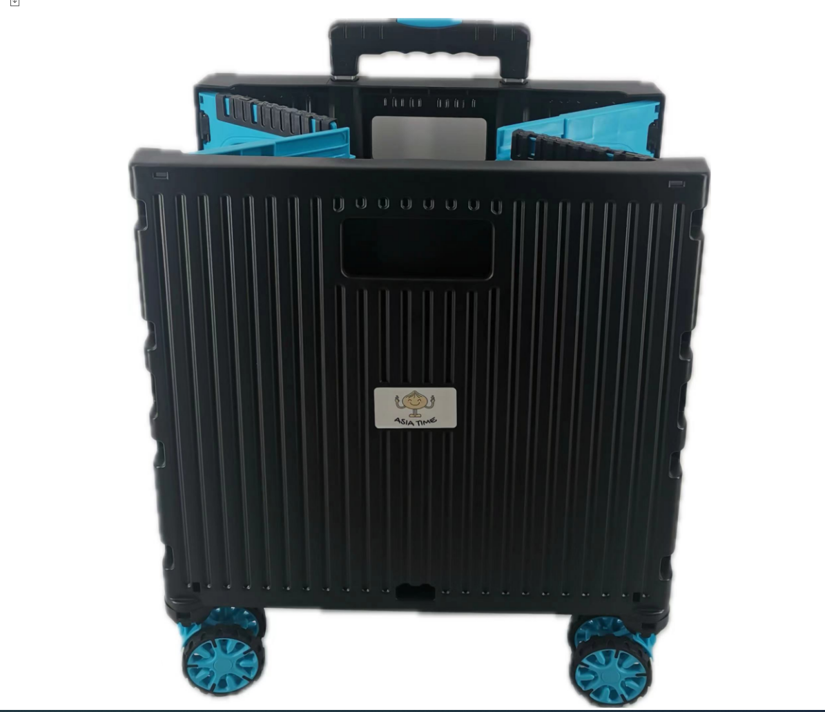 Einkaufstrolley, Klappbar, Einkaufsroller bis 35 kg, Verstellbarer Griff, Mit Rollen