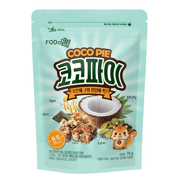 MHD: 23.08.2023 - Foodzone COCO Pie Nuts with Seaweed, Almond & Brown Rice 70 g