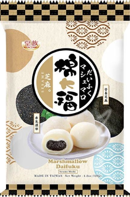 MHD:01.11.2023 Royal Family Marshmallow Daifuku Mochi Sesame Flavour 120g