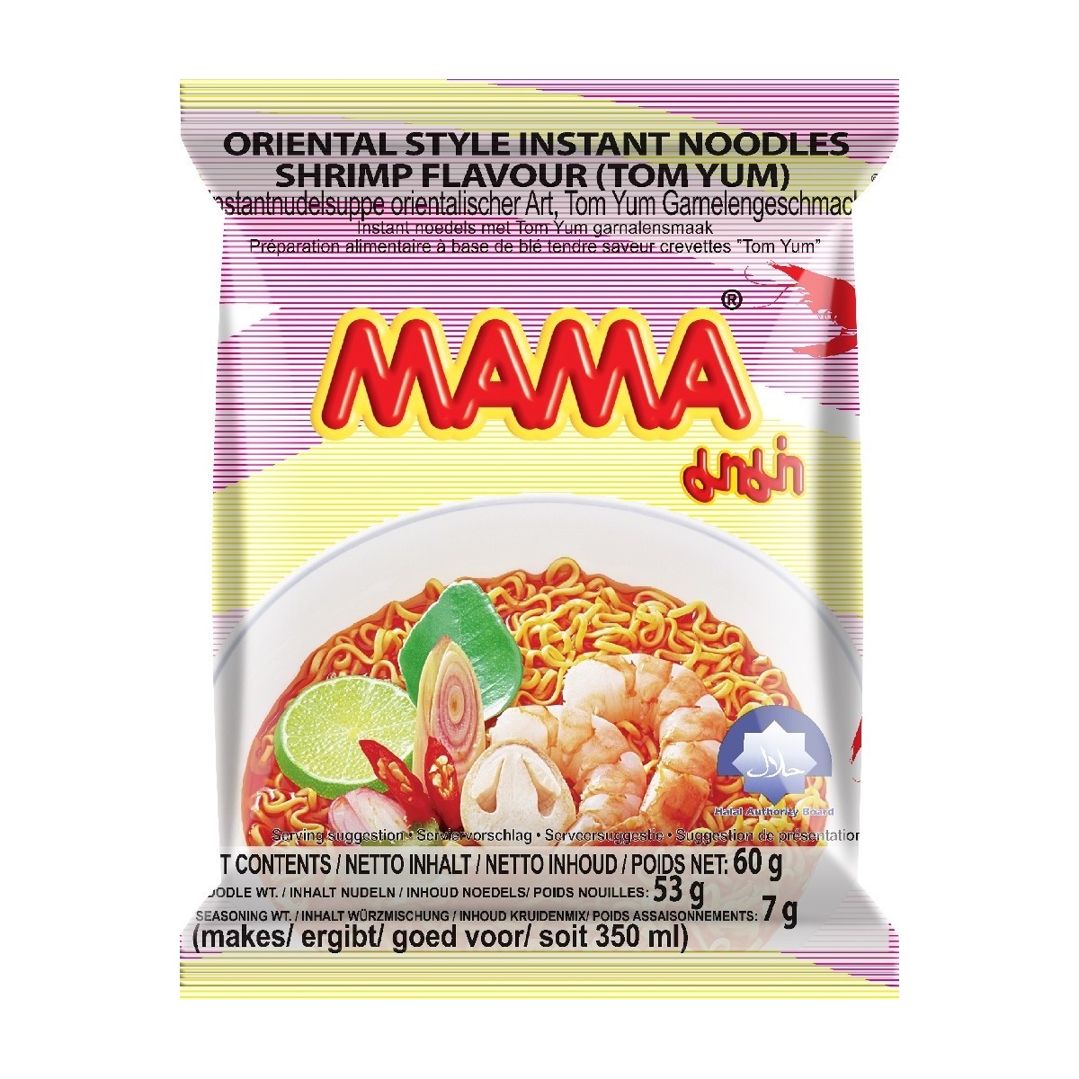 MHD:25.10.2023 Mama tom yum instant noodles with shrimp 60g