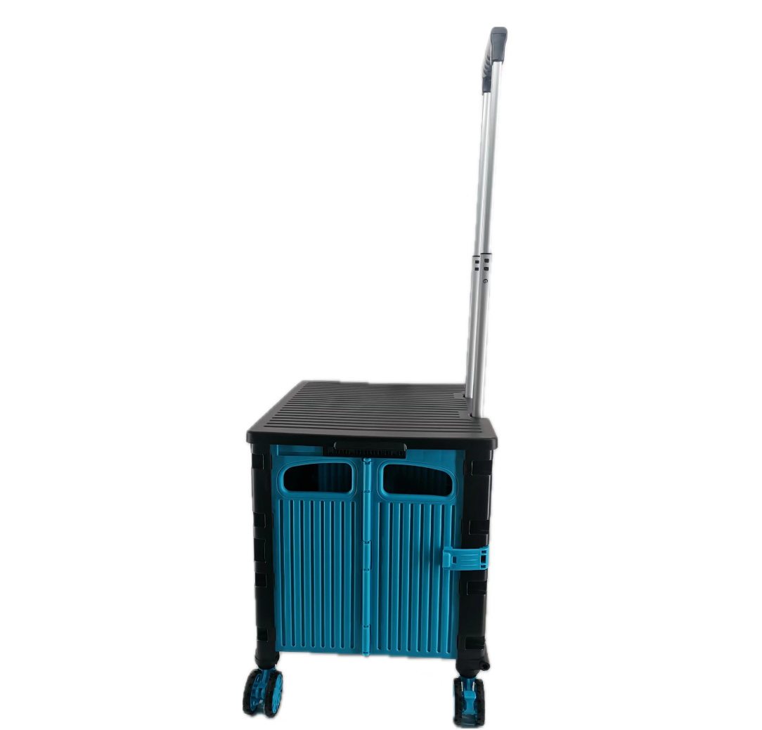 Einkaufstrolley, Klappbar, Einkaufsroller bis 35 kg, Verstellbarer Griff, Mit Rollen