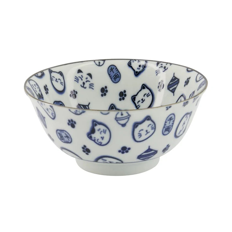 Kawaii Lucky Cat Neko Bowl 14,8x7cm 500ml - Blue