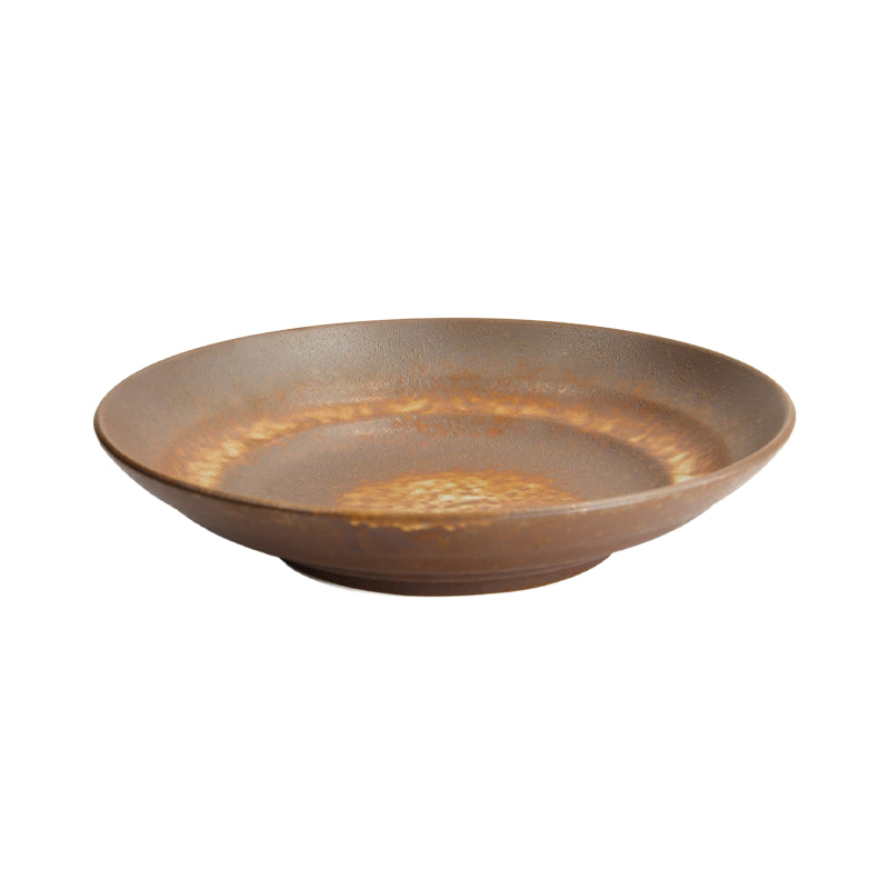 Minoyaki Corrosion Red Plate 28.5x6cm