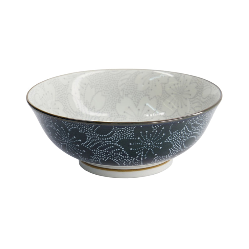 Mixed Bowls Ramen Sakura 19.7x7cm 1000ml Grey/Black