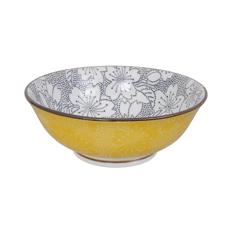 Mixed Bowls Ramen Sakura 19,7x7cm 1000ml - Black/Yellow