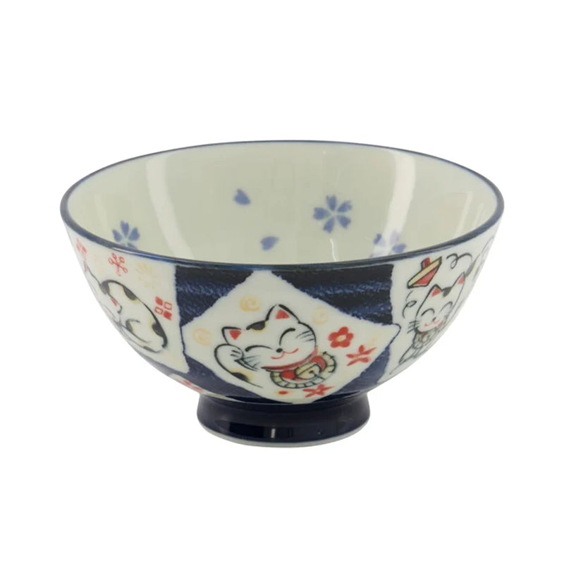 Kawaii Bowls Bowl Cat Neko Blue 11.2x6cm 300ml