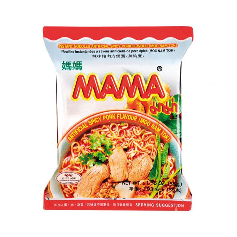 MAMA Ramen mit würzigem Schweinefleischaroma (Moo Nam Tok)
