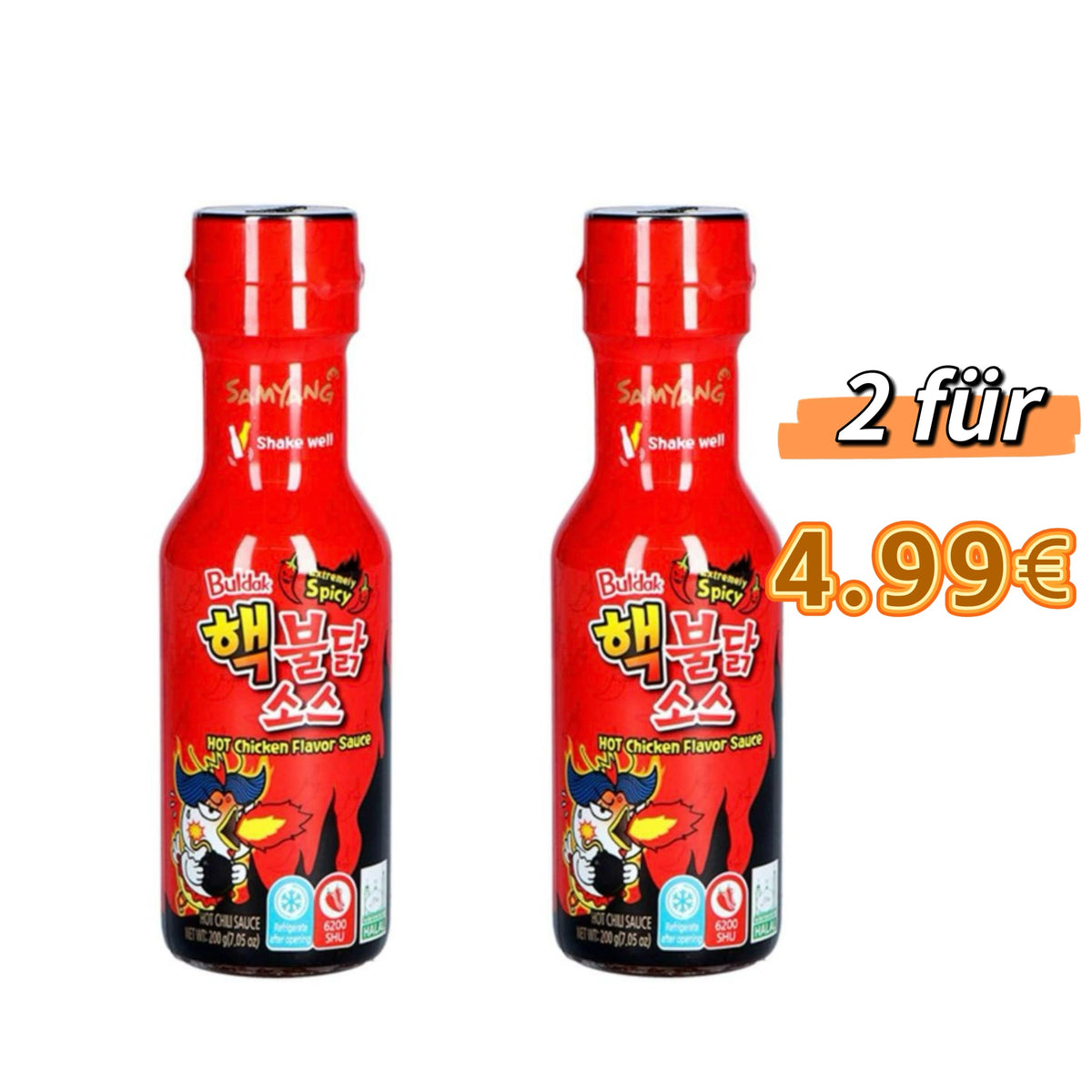 MHD:26.08.2025  2xSamyang Buldak Hot Chilli Sauce Extremely Spicy 200g