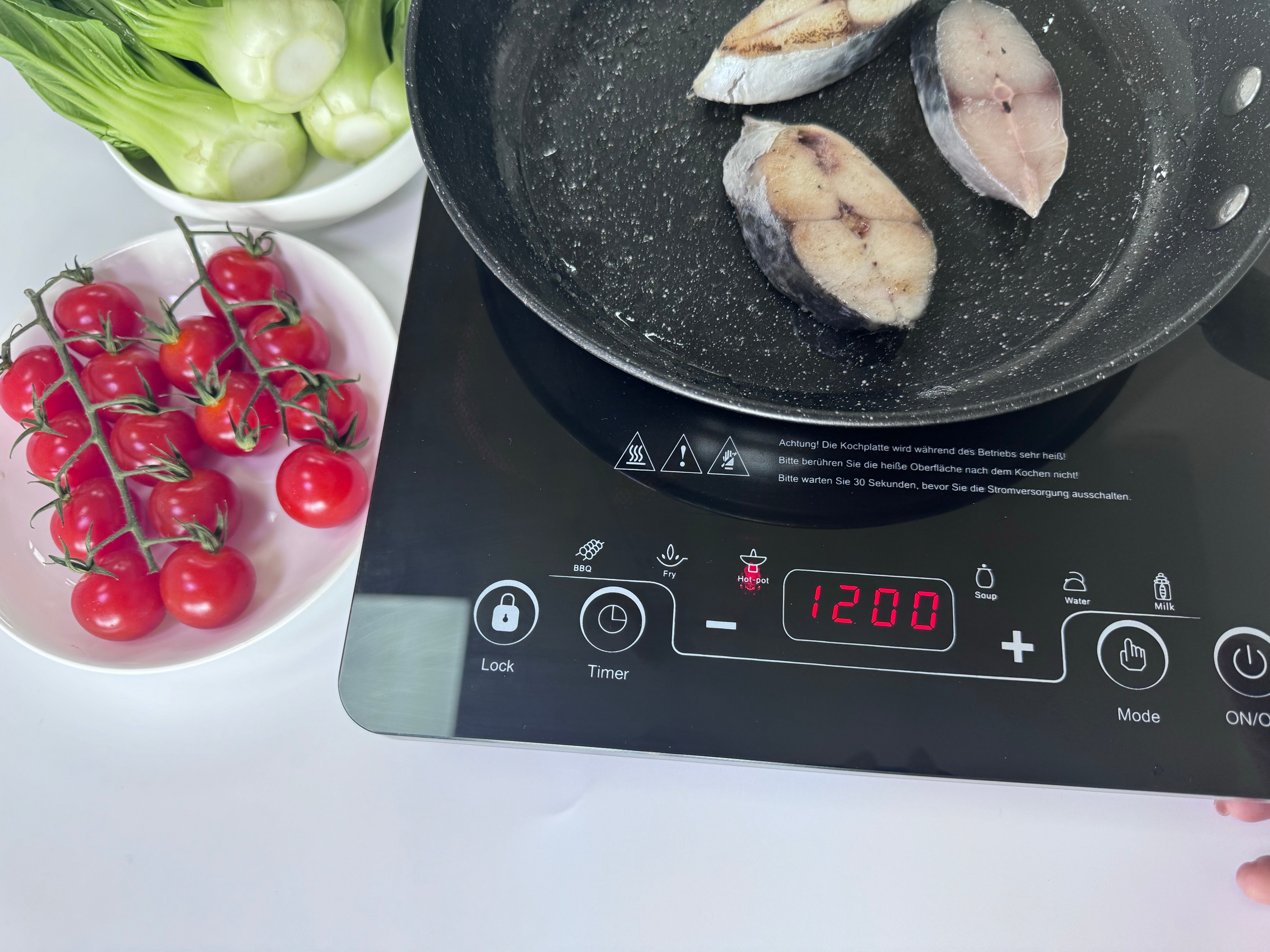 2000 Watt Induktionskochfeld 20 Temperaturstufen & 20 Leistungseinstellungen