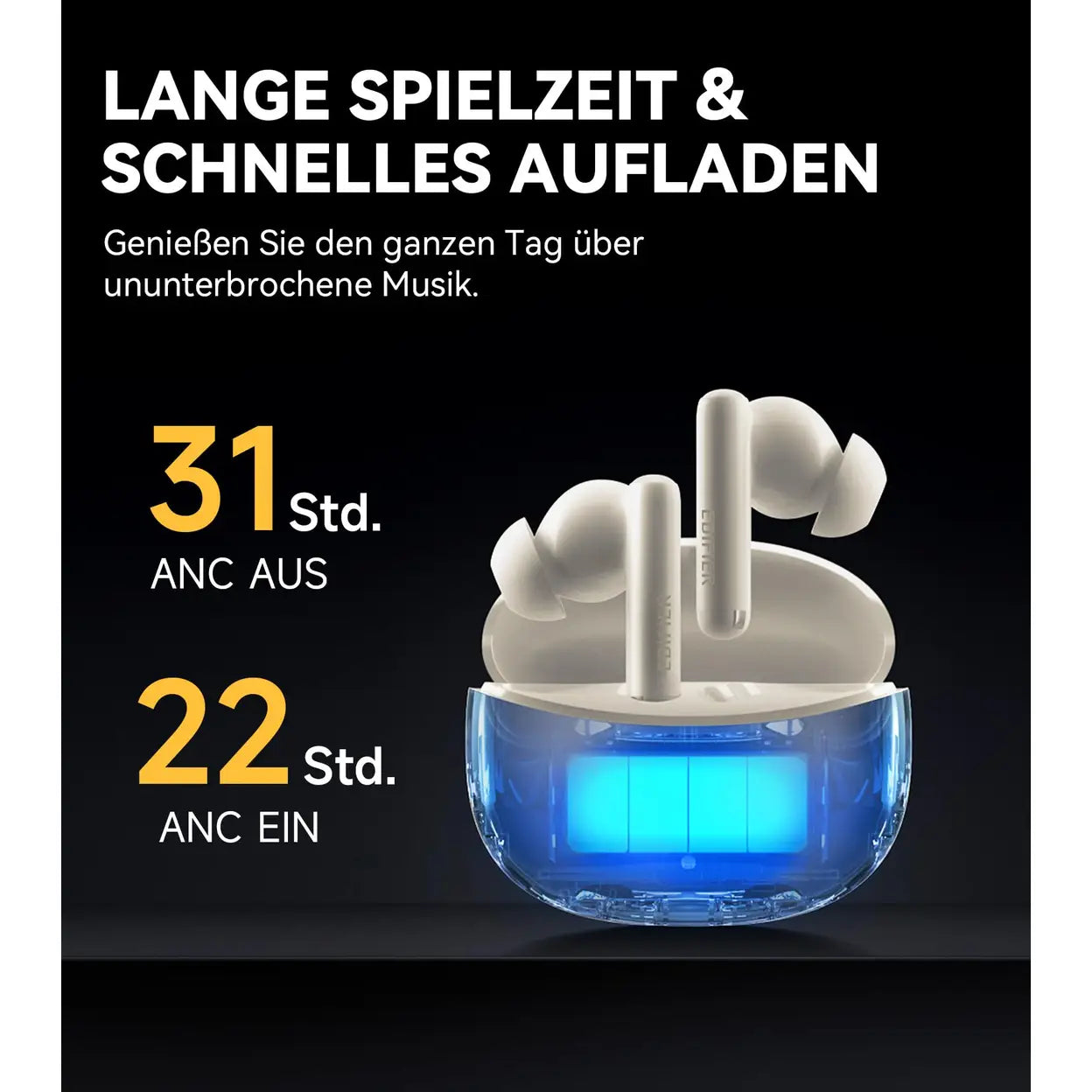 EDIFIER X5 Pro Bluetooth-5.3-Ohrhörer mit ANC, Elfenbein - 6
