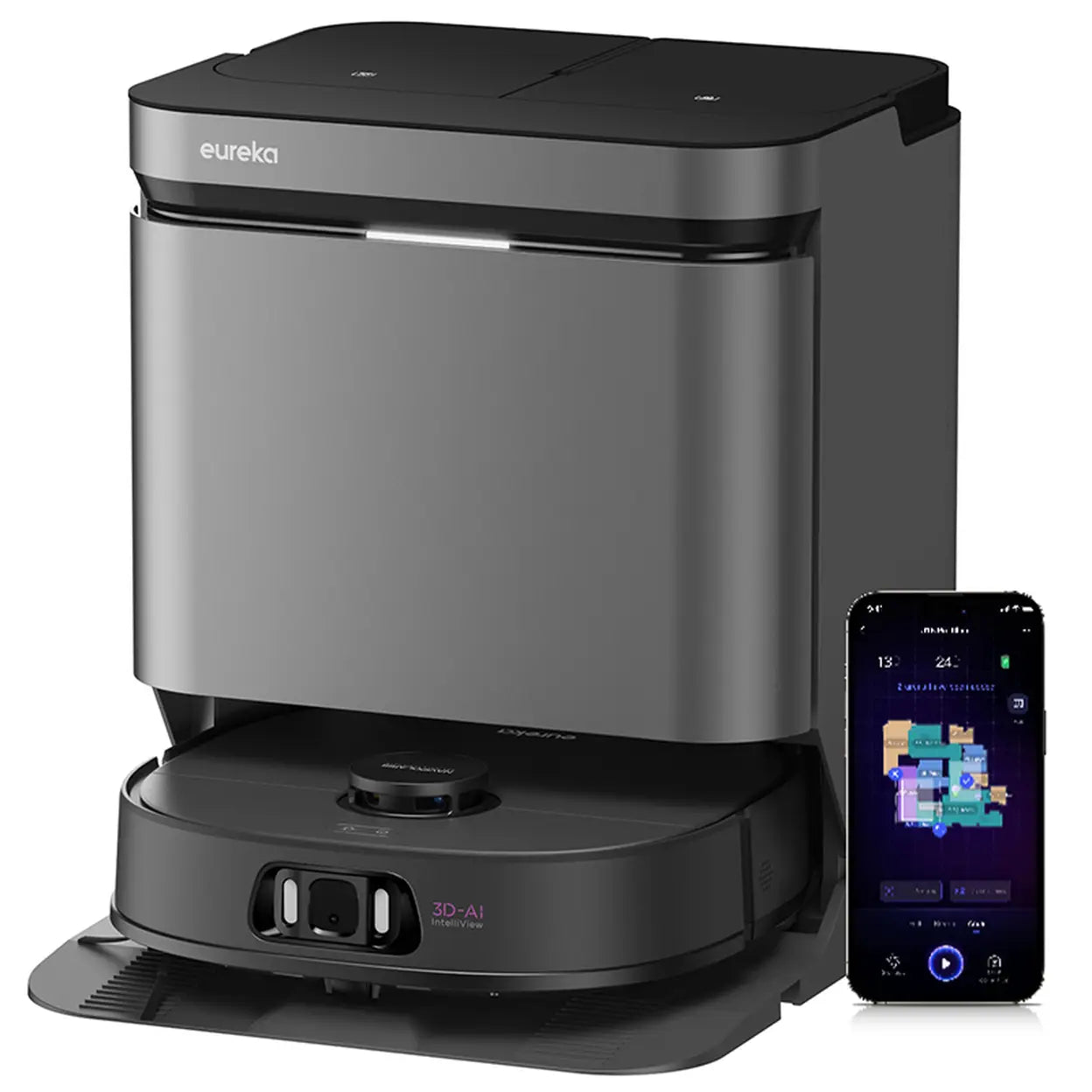 EUREKA J15 Pro Ultra Saugroboter, Saugroboter mit Wischfunktion, 16200 Pa Saugkraft, 75 °C Heißwasserreinigung, Selbstreinigung, Anti-Verhedderungs-Technologie, LDS-Navigation - 1